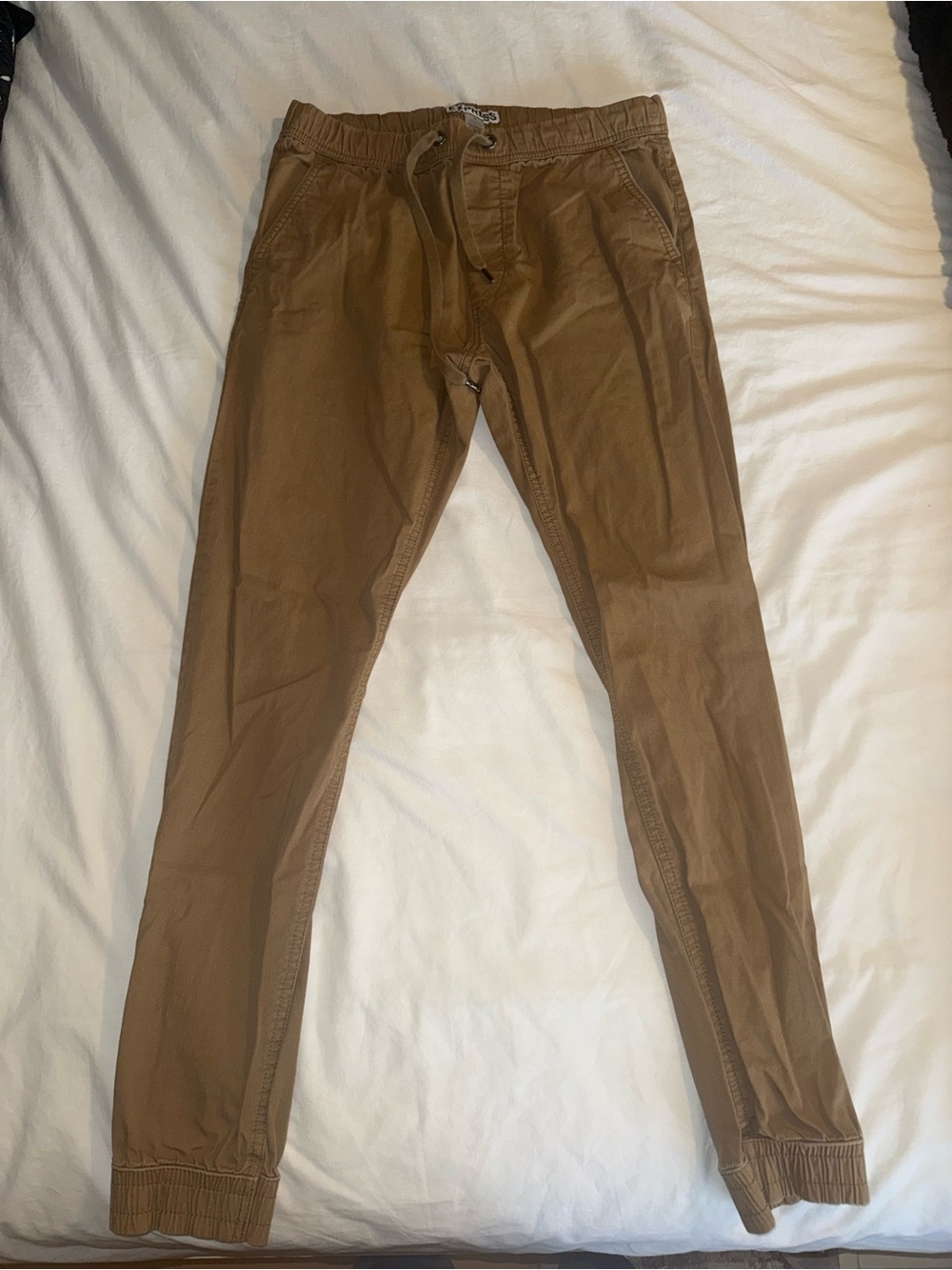Express Women's Drawstring Jogger Pants - Brown Tan